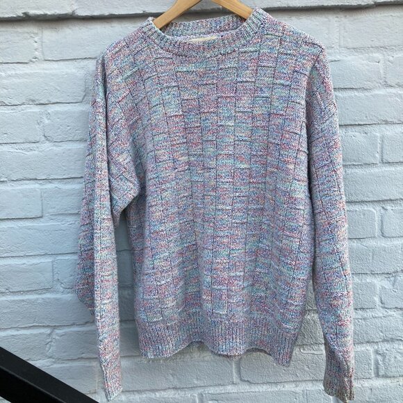 St. John's Bay Vintage Made in The USA Pastel Rainbow Confetti Sweater -Men's L - Picture 1 of 9